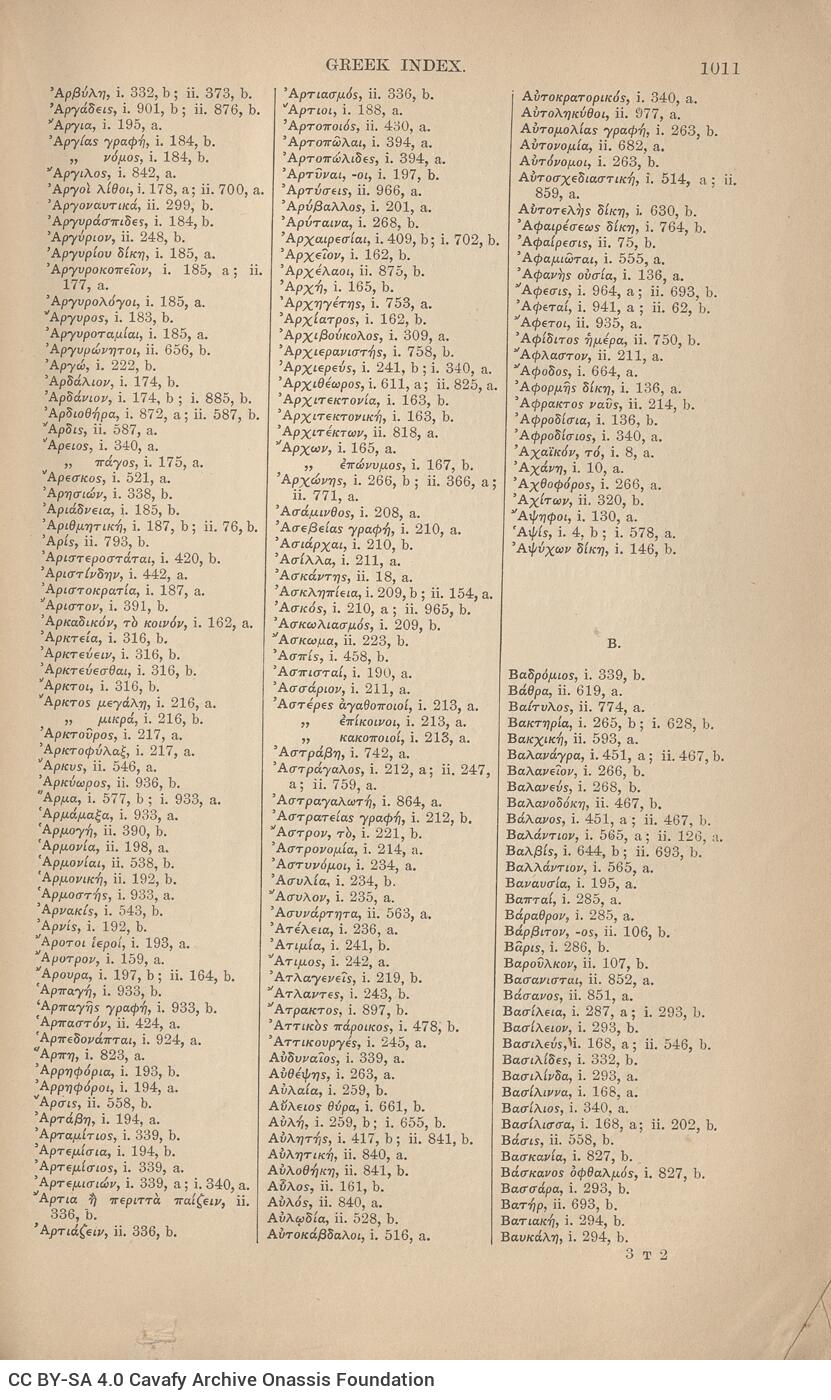 24,5 x 15 εκ. 4 σ. χ.α. + [VI] σ. + 1072 σ. + 2 σ. χ.α., όπου στο verso του εξωφύλλου ίχνος